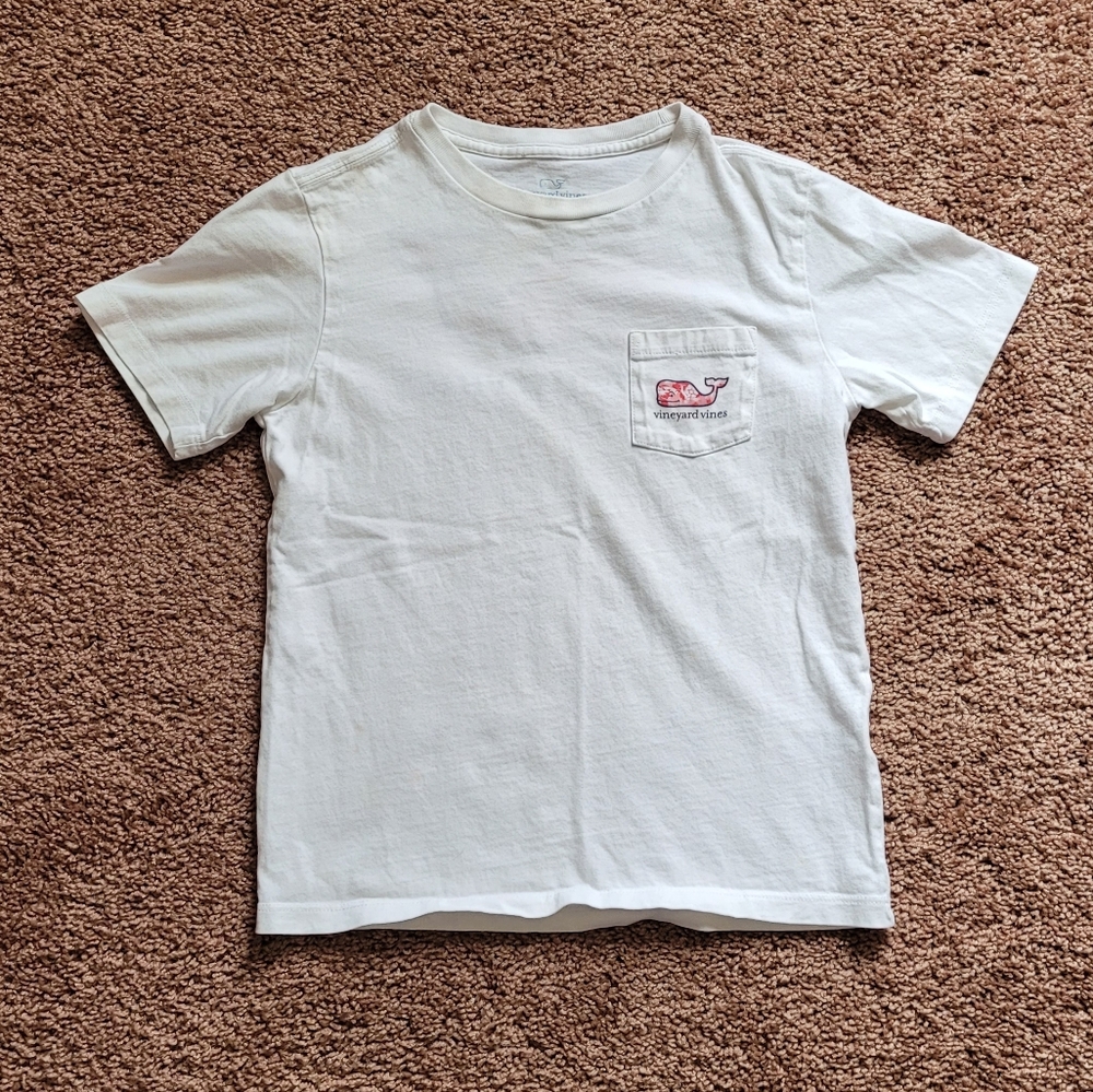 🌸 Vineyard Vines White Hawaiian Whale Short Sleeve TShirt Size 7